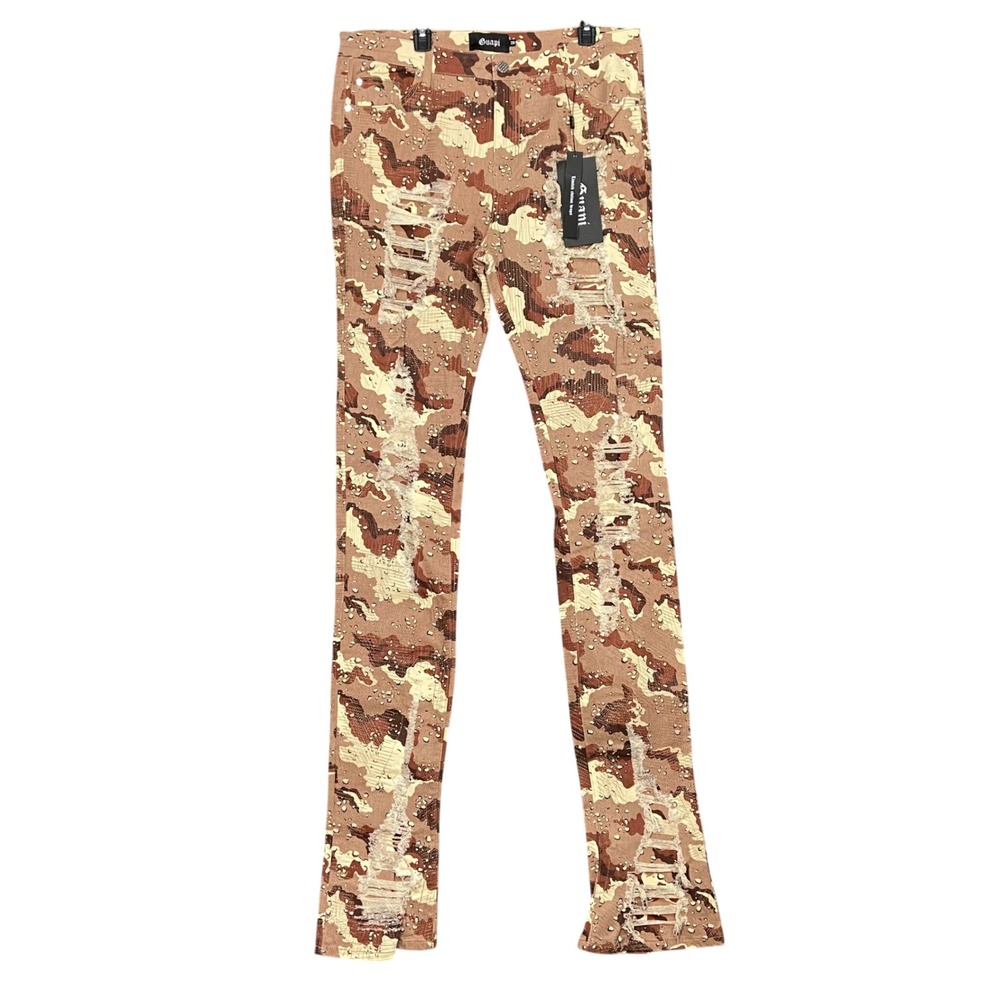 Guapi Limited Edition Drops Men's 38 Red Camo Distressed Skinny Fit Jeans Urban‎